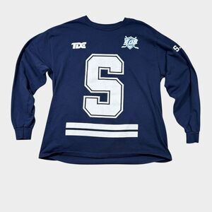 SZA SOS Tour Merch Long Sleeve Shirt Navy Blue XL Top Dawg TDE Hockey Jersey Tee